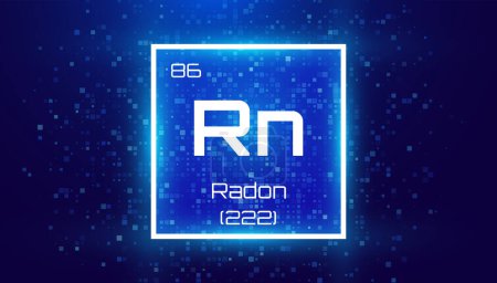Illustration for Radon. Periodic Table Element. Chemical Element Card with Number and Atomic Weight. Design for Education, Lab, Science Class. Vector Illustration. - Royalty Free Image