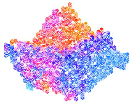 Ilustración de Tecnología geométrica abstracta fondo con cubos, ilustración vectorial - Imagen libre de derechos