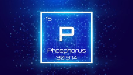 Illustration for Phosphorus. Periodic Table Element. Chemical Element Card with Number and Atomic Weight. Design for Education, Lab, Science Class. Vector Illustration. - Royalty Free Image
