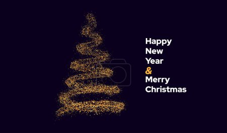 Illustration for Vector glowing christmas tree. christmas background. new year card - Royalty Free Image
