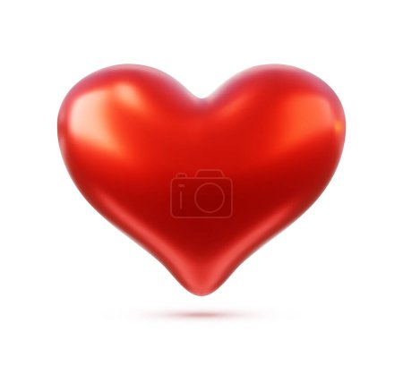 Téléchargez les illustrations : Coeur rouge avec un fond blanc, illustration vectorielle - en licence libre de droit