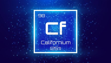 Illustration for Californium. Periodic Table Element. Chemical Element Card with Number and Atomic Weight. Design for Education, Lab, Science Class. Vector Illustration. - Royalty Free Image