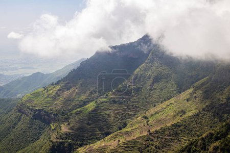 Amba Alaji in Ethiopia boasts a stunning landscape with majestic mountains, dramatic cliffs, and lush greenery, offering breathtaking vistas and a serene escape into nature's raw beauty. Peak of mountain has an elevation of 3,420 meters (11,220 feet)