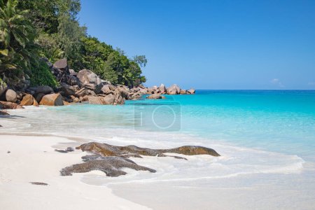 Foto de Famous Anse Georgette beach on the Praslin island, Seychelles - Imagen libre de derechos