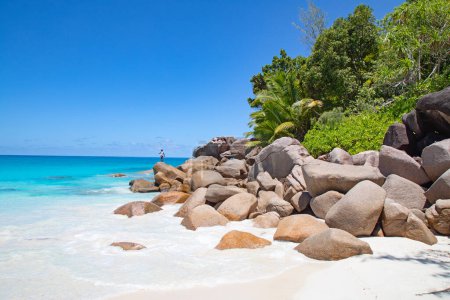Photo for Famous Petite Anse Kerlan beach on the Praslin island, Seychelles - Royalty Free Image