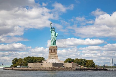 Photo for Statue of Liberty, Liberty island, New York harbour on Hudson river, United States of America - Royalty Free Image
