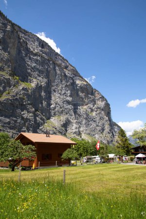 Photo for Waterfalls of the Lauterbrunnen valley. Cantone Bern, Switzerland - Royalty Free Image