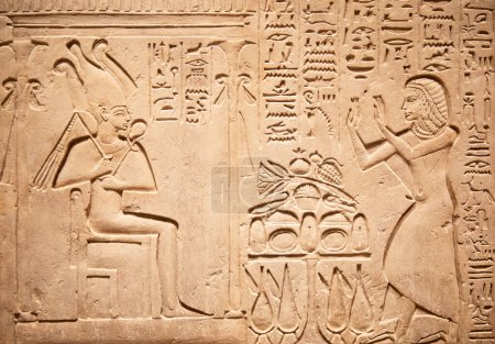 Téléchargez les photos : Hiéroglyphes égyptiens sur le mur - en image libre de droit