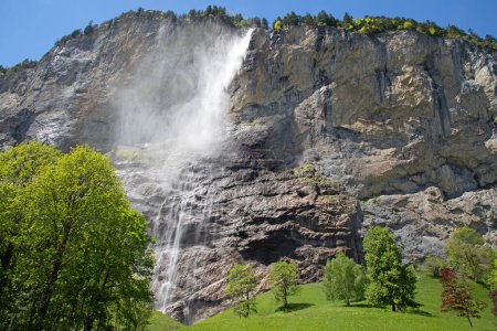 Waterfalls of the Lauterbrunnen valley. Cantone Bern, Switzerland