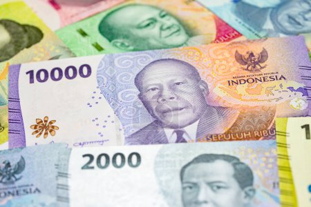 Foto de Collection of the Indonesian banknotes (1000 to 100000 Rupiah) - Imagen libre de derechos