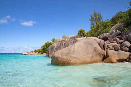 Foto de Famosa playa de Anse Lazio en la isla de Praslin, Seychelles - Imagen libre de derechos