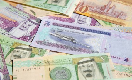 Photo for Collection of Saudi Arabia Riyal banknotes - Royalty Free Image