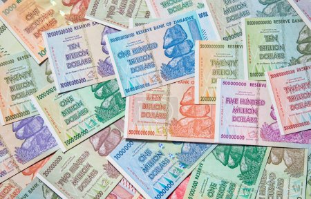 Photo for Banknotes of Zimbabwe after hyperinflation - Royalty Free Image