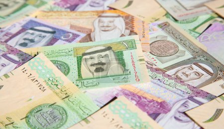 Photo for Collection of Saudi Arabia Riyal banknotes - Royalty Free Image
