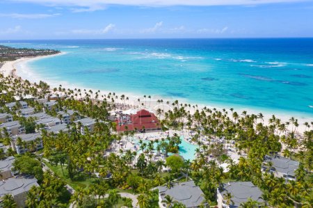 Photo for Aerial view of the famous Bavaro beach near Punta Cana, Dominican republic - Royalty Free Image