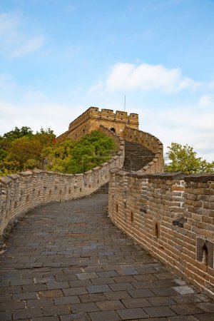 Photo for Famous Great Wall of China, section Mutianyu, located nearby Beijing city - Royalty Free Image