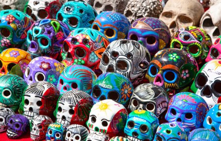 Photo for Colorful traditional mexican ceramics on the street market - Royalty Free Image
