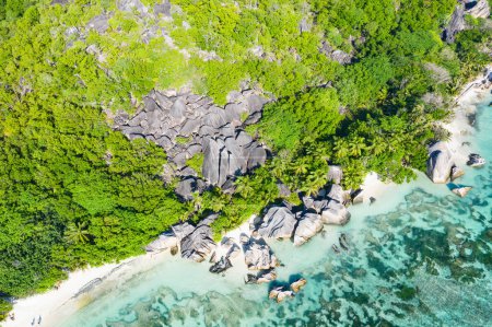 Foto de Famosa playa Anse Source D 'Argent en la isla de La Digue, Seychelles - Imagen libre de derechos
