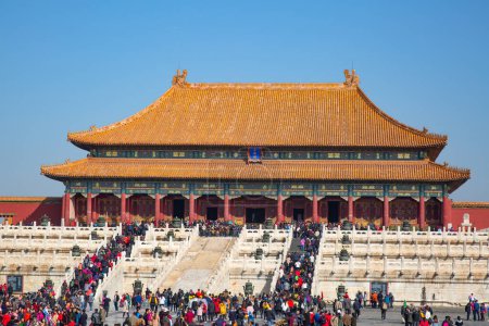 Téléchargez les photos : BEIJING, CHINE - 14 OCTOBRE 2017 : La Cité Interdite (musée du Palais), le palais impérial chinois de la dynastie Ming à la fin de la dynastie Qing (1420-1912)). - en image libre de droit