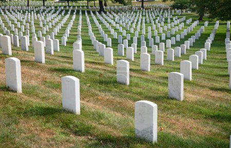Téléchargez les photos : Arlington national cemetery in Washington DC, United States of America. Military cemetery established during the Civil War and expanded to host gaves of World, Vietnam, Korean and other wars - en image libre de droit