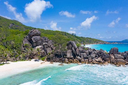 Foto de Famosa playa de Grand Anse en la isla de La Digue, Seychelles - Imagen libre de derechos
