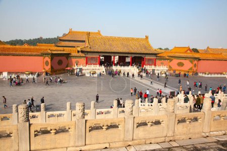 Téléchargez les photos : BEIJING, CHINE - 14 OCTOBRE 2017 : La Cité Interdite (musée du Palais), le palais impérial chinois de la dynastie Ming à la fin de la dynastie Qing (1420-1912)). - en image libre de droit