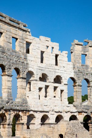 Photo for Ancient roman amphitheater in the croatian city Pula - Royalty Free Image