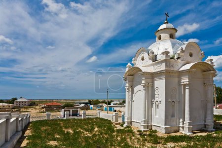 Photo for The construction of the beautiful Russian Christian church. Religion in Kazakhstan - Royalty Free Image