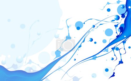 Illustration for Organic liquid blue ocean flow abstract background drops and splashes. - Royalty Free Image