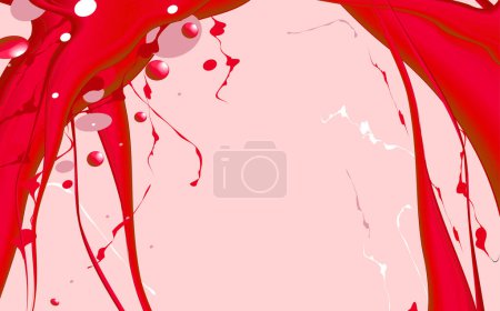Illustration for Organic liquid rose cherry flow abstract background. - Royalty Free Image