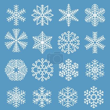 Photo for Flat design snowflakes vector Christmas and new year decoration element set. - Royalty Free Image
