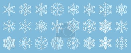 Photo for Flat design snowflakes vector Christmas and new year decoration element set. - Royalty Free Image