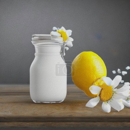 Téléchargez les photos : A fresh dessert of jogurt with lemon - en image libre de droit