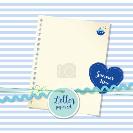 Illustration for Letter paper set. Message. Thank you letter paper background. - Royalty Free Image