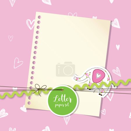 Illustration for Letter paper set. Message. Thank you letter paper background. - Royalty Free Image