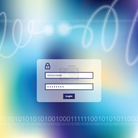 Illustration for Login security window. Username Password background. Template. - Royalty Free Image