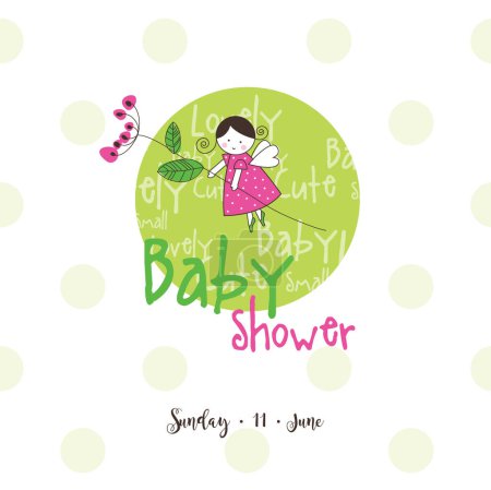 Ilustración de Plantilla de invitación Baby Shower. Plantilla de invitación. Elemento de diseño gráfico. - Imagen libre de derechos