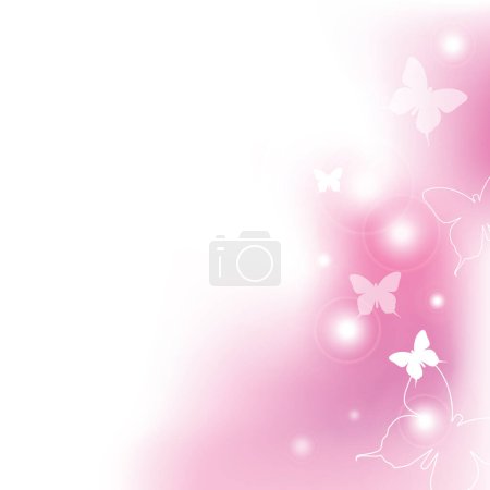 Téléchargez les illustrations : Papillons fond d'écran rose avec espace de copie - en licence libre de droit