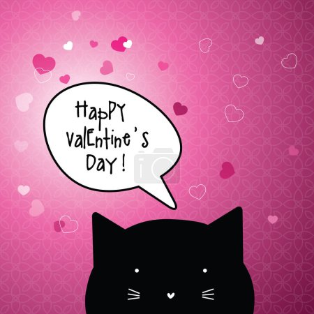 Téléchargez les illustrations : Happy Valentine's day. Greeting card with speech bubble. - en licence libre de droit