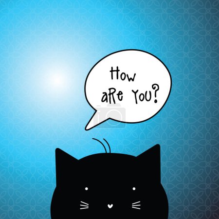 Illustration for How are you? Card with speech bubble. - Royalty Free Image