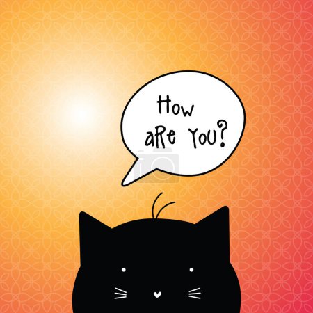 Téléchargez les illustrations : How are you? Card with speech bubble. - en licence libre de droit