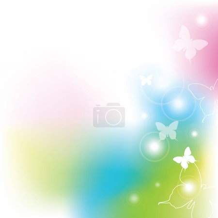 Ilustración de Fondo azul moderno - elemento gráfico. Plantilla con mariposas - Imagen libre de derechos