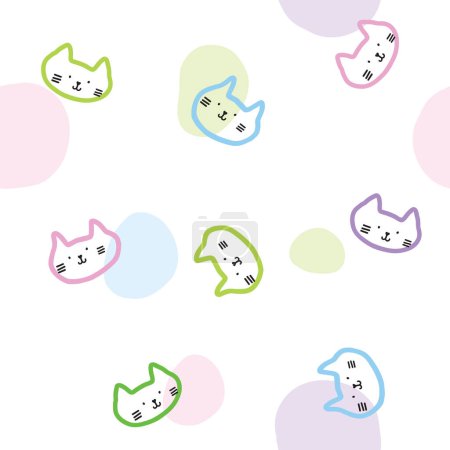 Ilustración de Cats - Seamless pattern, Cute background - Imagen libre de derechos