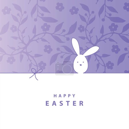 Téléchargez les illustrations : Carte de Pâques - fleurs de lapin et de Pâques - en licence libre de droit