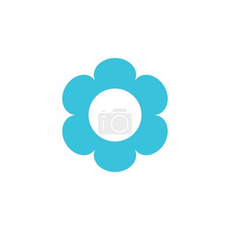 Illustration for Flower symbol icon sticker - Royalty Free Image