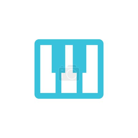 Téléchargez les illustrations : Icône clavier piano - symbole sur fond blanc - en licence libre de droit