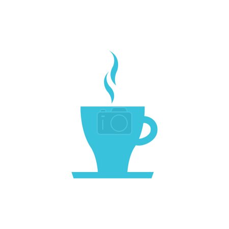 Téléchargez les illustrations : Icône tasse de café sur fond blanc - en licence libre de droit