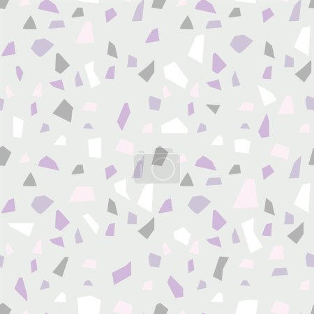 Illustration for Terrazzo seamless pattern, stone concrete pieces texture - Royalty Free Image