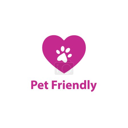 Illustration for Pet friendly sign symbol sticker stamp on white background - Royalty Free Image