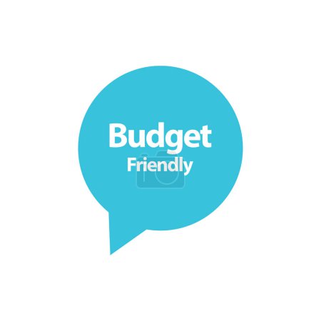 Ilustración de Presupuesto amigable - signo de sello de etiqueta en el icono de fondo blanco - Imagen libre de derechos